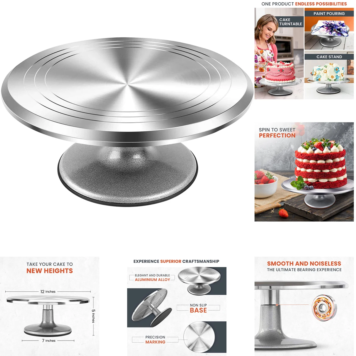 Aluminum Alloy Revolving Cake Stand 1