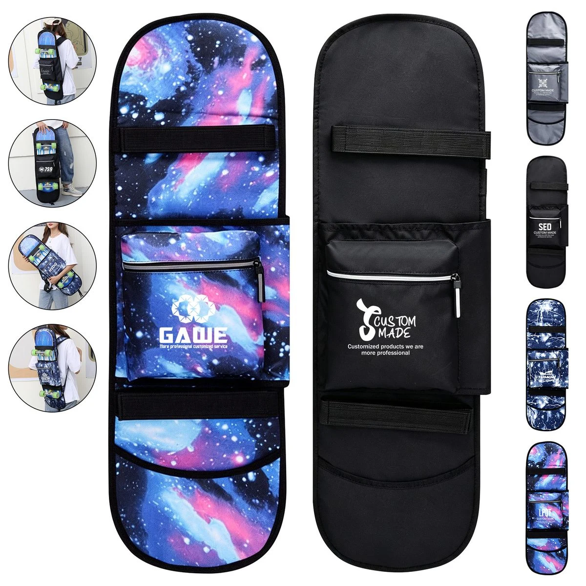 20 To 35L Lightweight Reflective Skateboard Carry Backpack 1