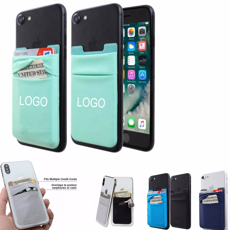 Double Slots Secure Lycra Cell Phone Wallet Card Holder