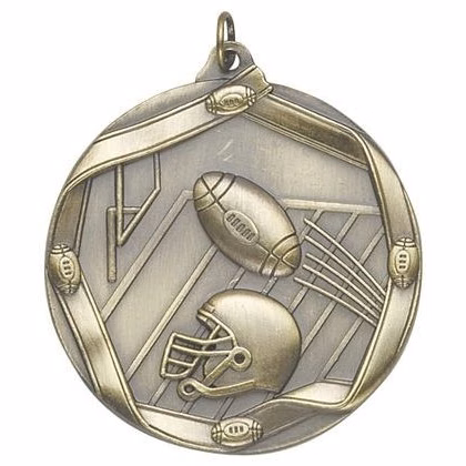 Football Die Cast Medal, 2 1/4"