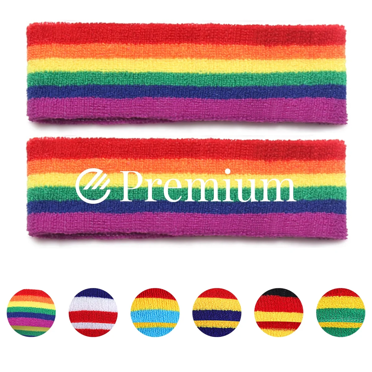 Rainbow Cotton Sports Towel Headband LGBTQ 1