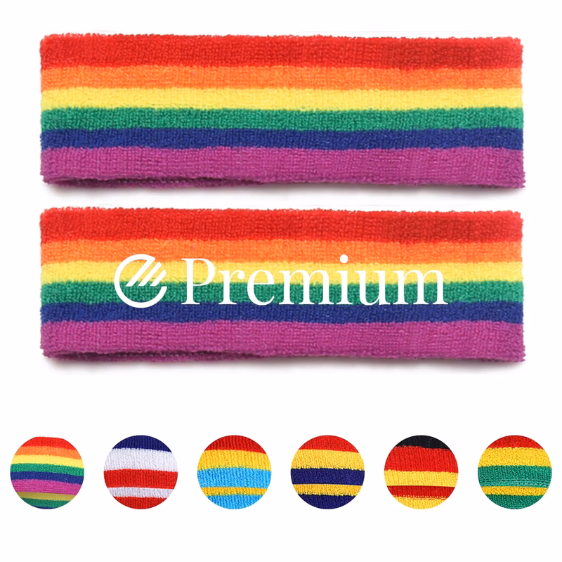 Rainbow Cotton Sports Towel Headband LGBTQ
