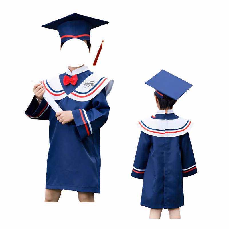 Polyester Kindergarten Graduation Gown Cap Set