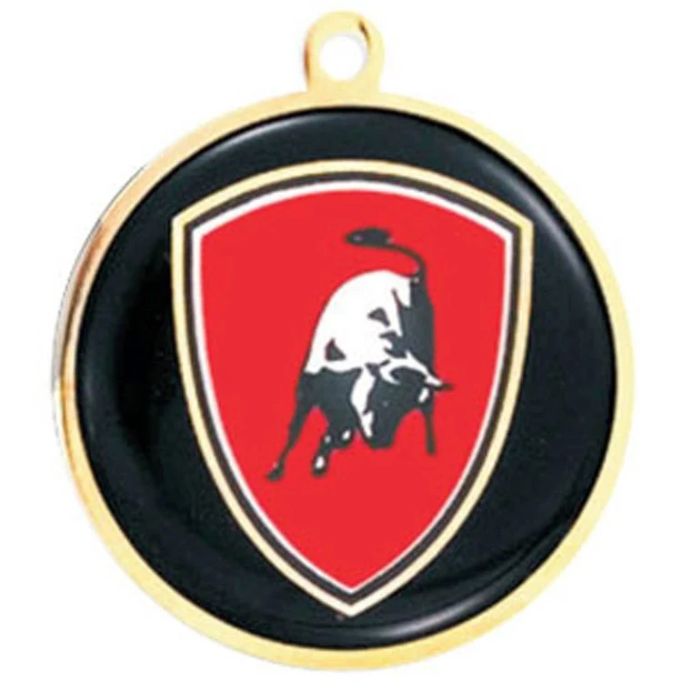 Express Vibraprint™ Brass Insert Medal in Gold (1-1/8") 1