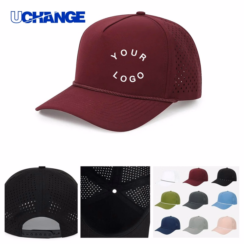 Curved Visor Cotton Cap Headwear with Rope Detail