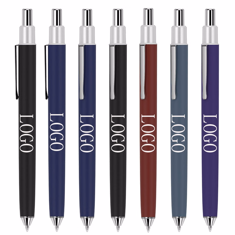 Aluminum Metal Ballpoint Pen with Glue - Sprayed Push