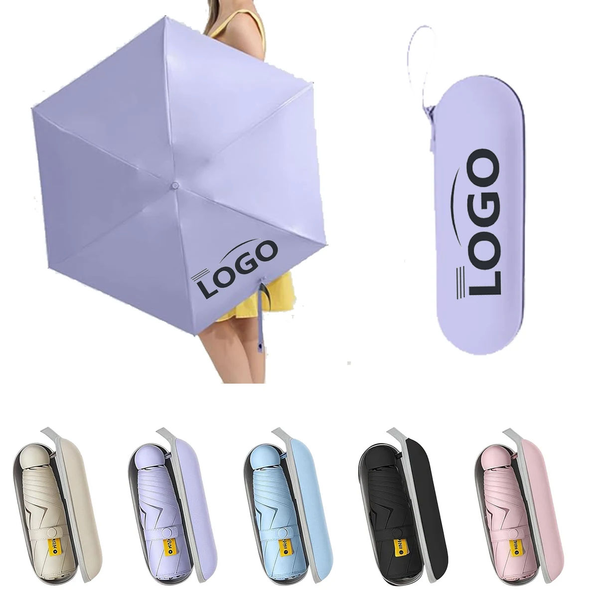 Mini Travel Sun Umbrella With Storage Case 1