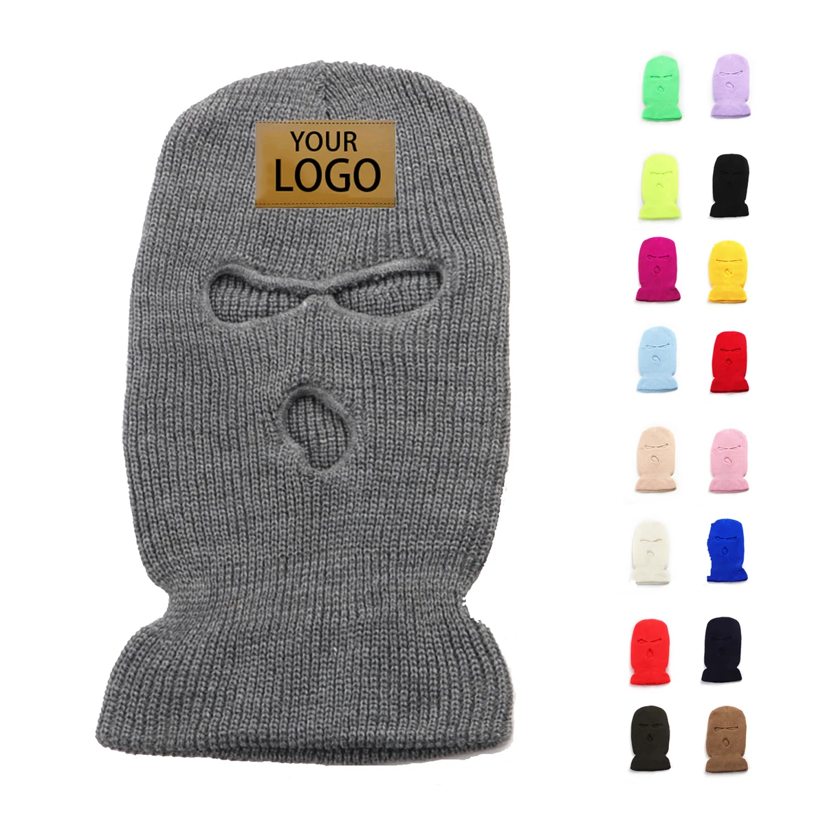 Winter Hole Knitted Full Face Cover Balaclava 1