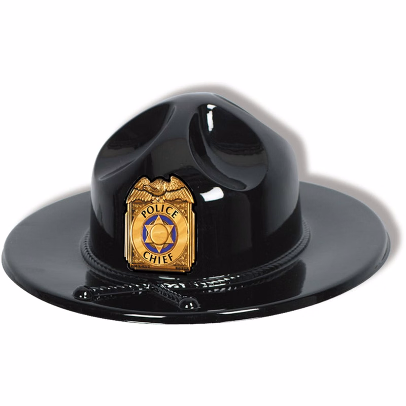 Plastic Trooper Hats - Black One Size