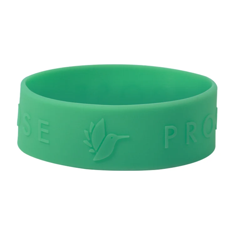 1/4" Embossed Silicone Wristband 1