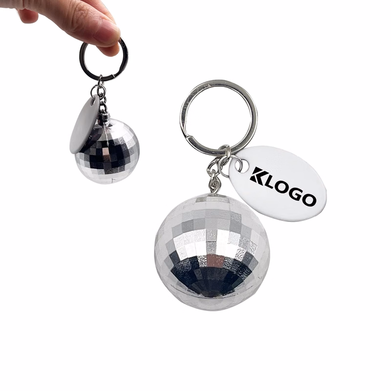 Disco Ball Keychain With Tag