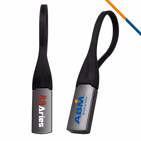 Custom Skachia Silicone Keychain Retractable Metal Lock 3.74 in — Smart Promo