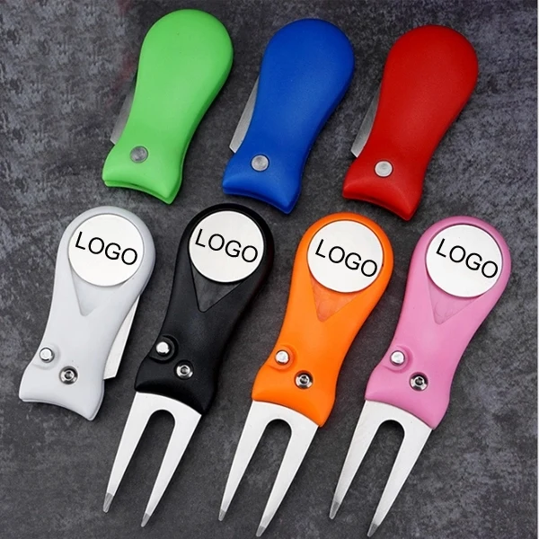 2-in-1 Foldable Golf Divot Repair Tool 1
