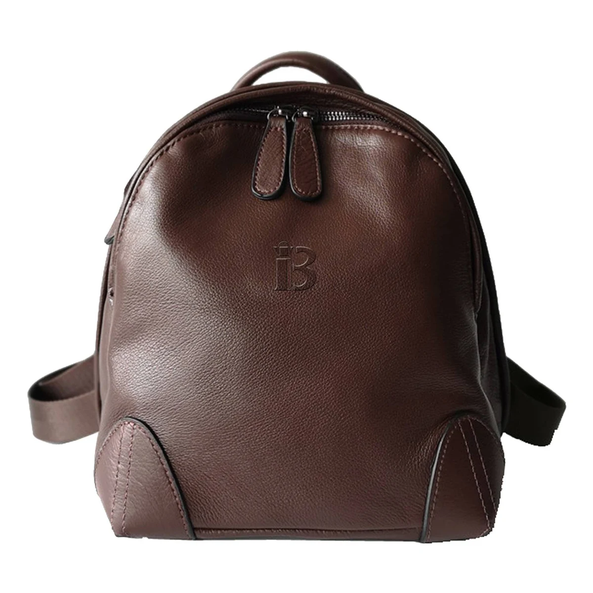 Genuine leather vintage small backpack 1