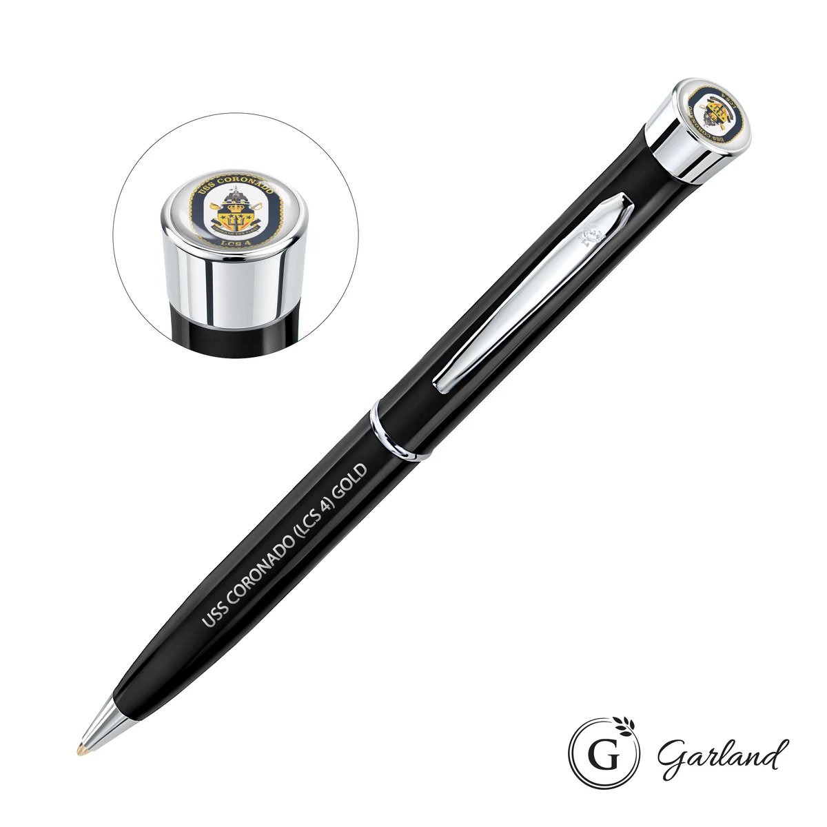 Garland® Patriot Custom Ballpoint Twist Pen - Chrome Accent 1