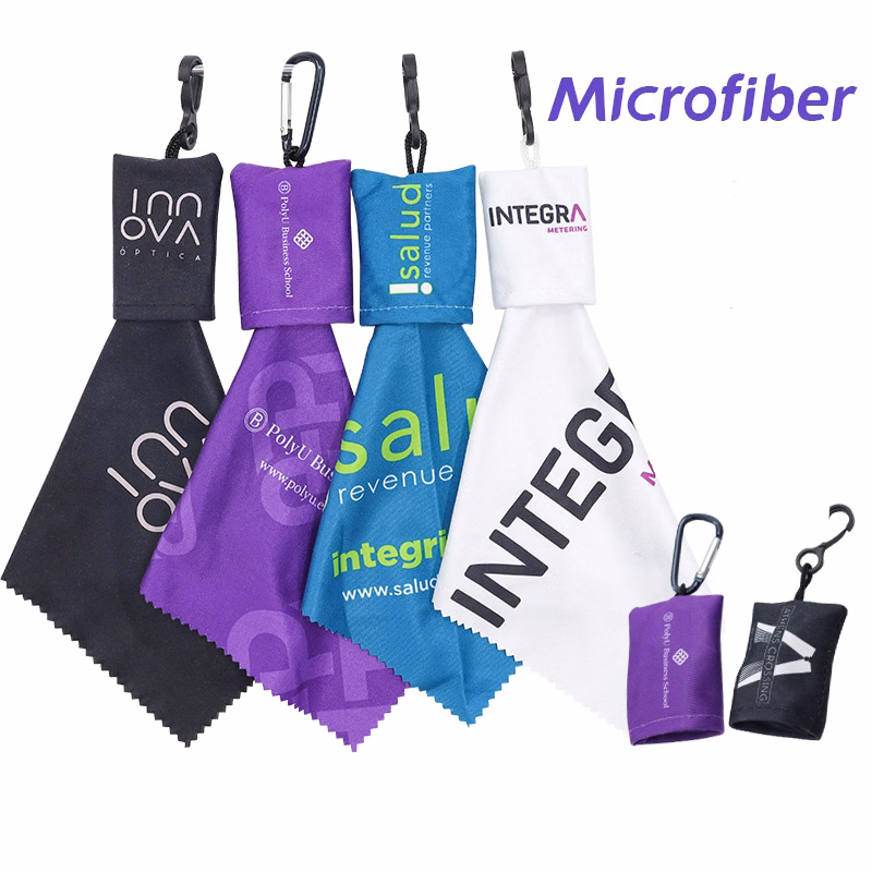 Microfiber Cleaning Cloth with Carabiner Pouch
