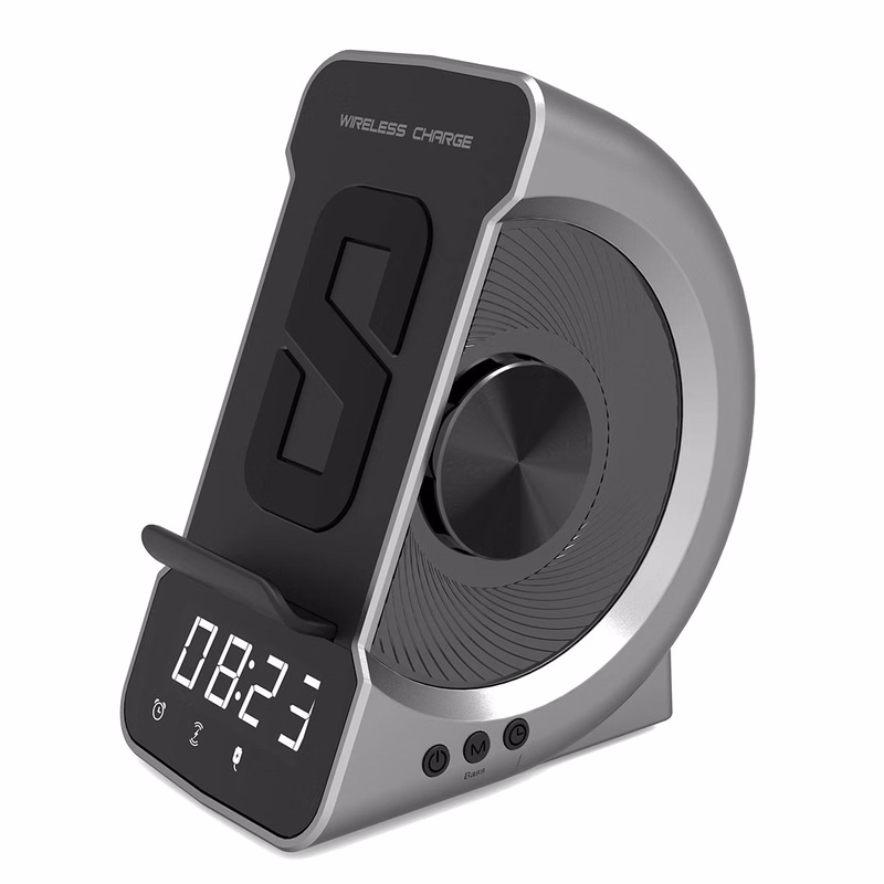 Fast Wireless Charging Alarm Clock With Bluetooth Speaker