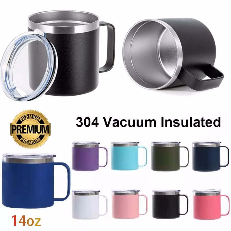 Vacuum Insulated Coffee Mug With Lid-14Oz