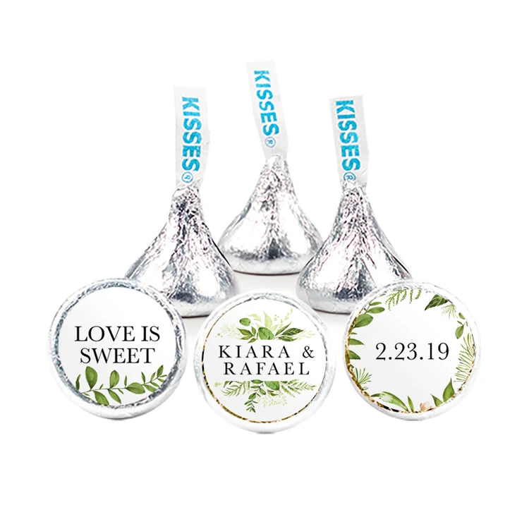 Wedding Botanical Design - Hershey's Kisses w/ Full Color Label 1