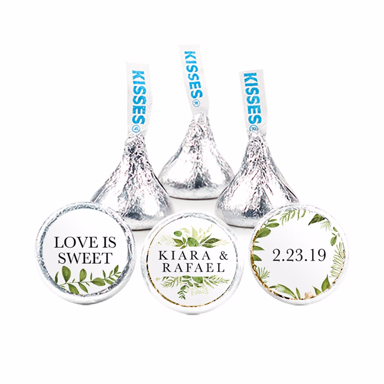 Wedding Botanical Design - Hershey's Kisses w/ Full Color Label