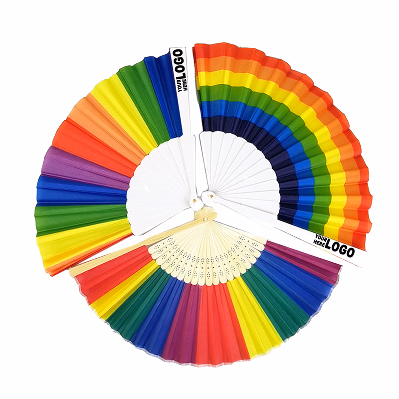 Sturdy Branded Portable Rainbow Hand Fan
