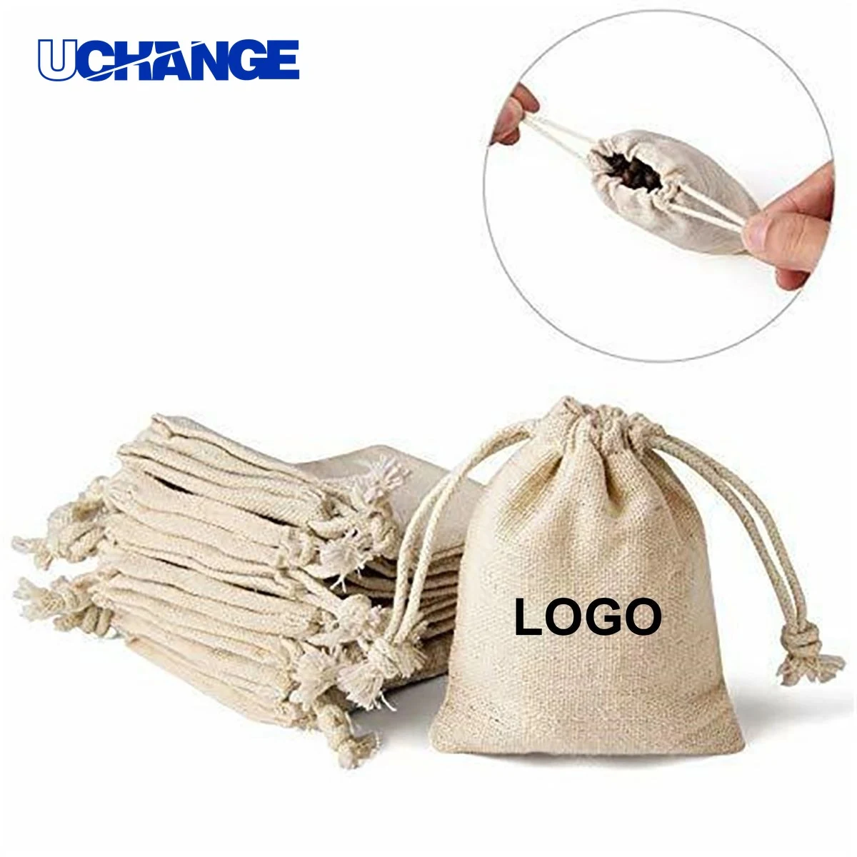 Linen Gift Bag Pouch With Drawstring 1