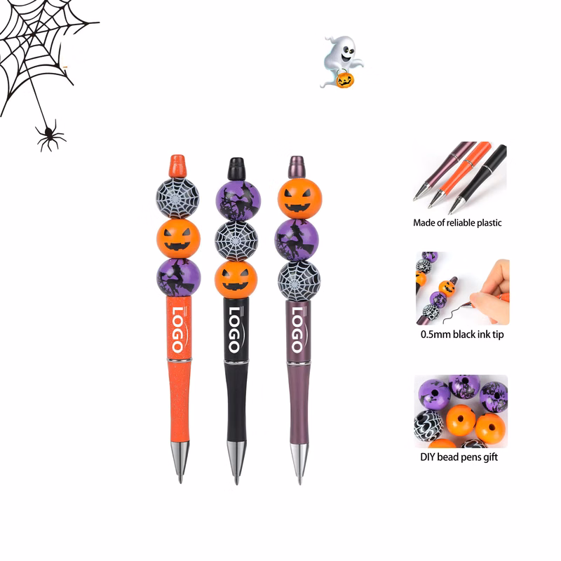MOQ50 DIY Beadable Halloween Ballpoint Pen