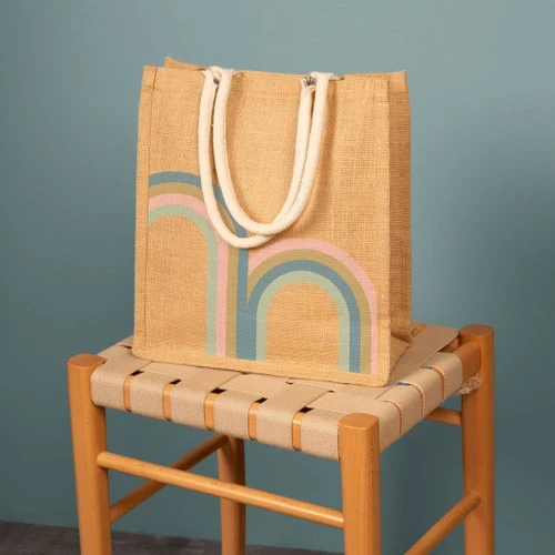 Large Tote - Jute, custom tote bag with logo imprint 1