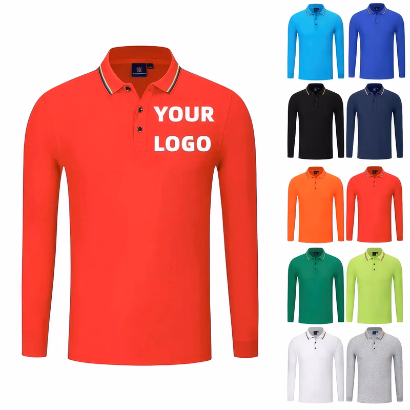 Long-Sleeve Polo Shirts Sweatshirt Tops Blouse Work Uniform
