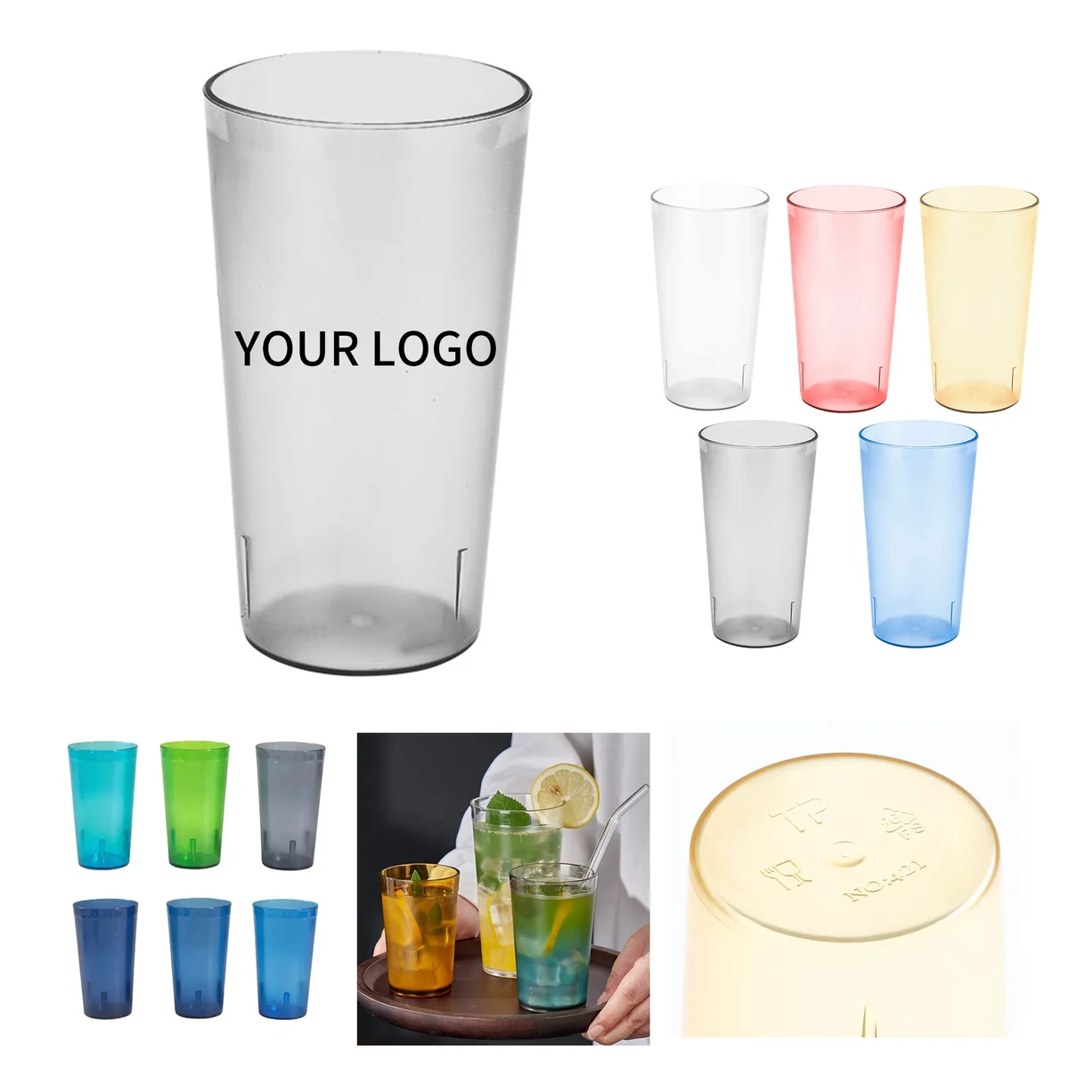 14oz Plastic Drinking Cup Stackable 1