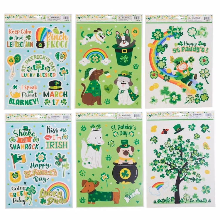 St. Patrick's Day Window Clings - Assorted