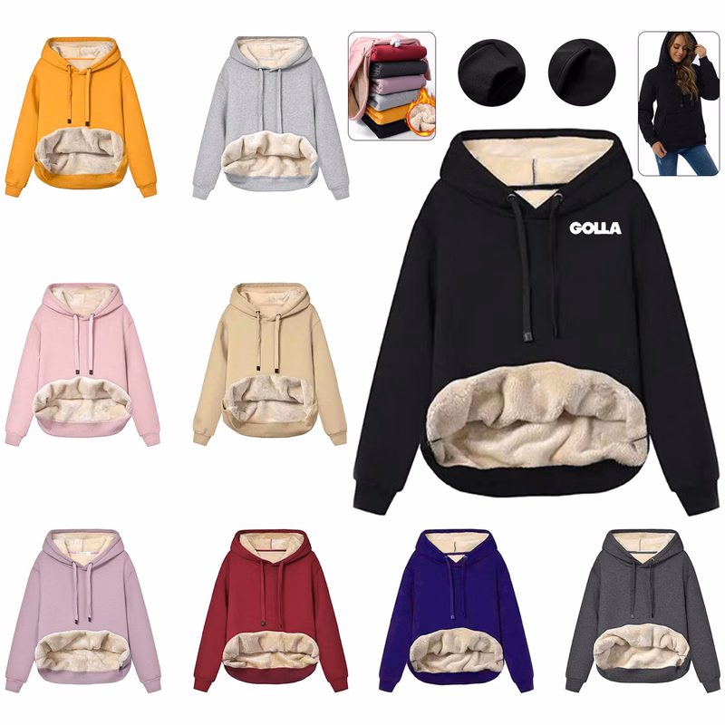 Womens Casual Winter Warm Hooded Sweatshirt