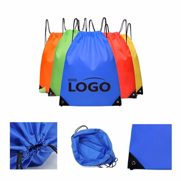 MOQ50 Durable Polyester Drawstring Bag For Sports