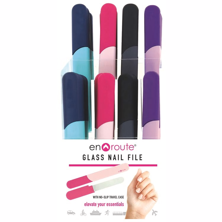 Glass Nail Files with Protective Travel Case