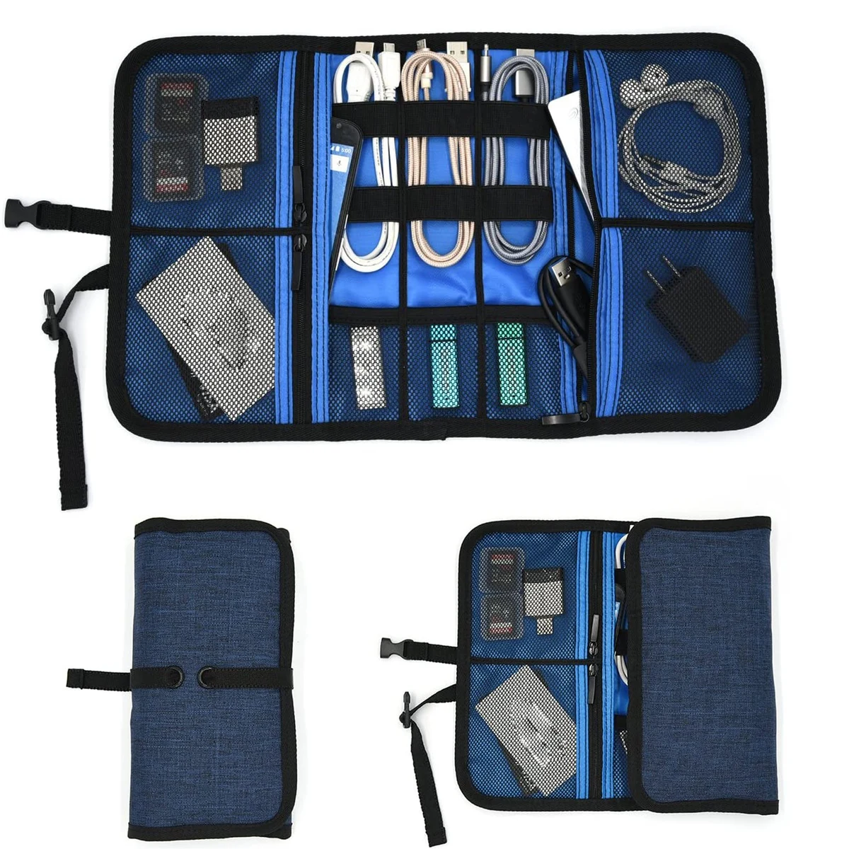 Roll Up Electronics Accessories Travel Gear Organizer Case 1
