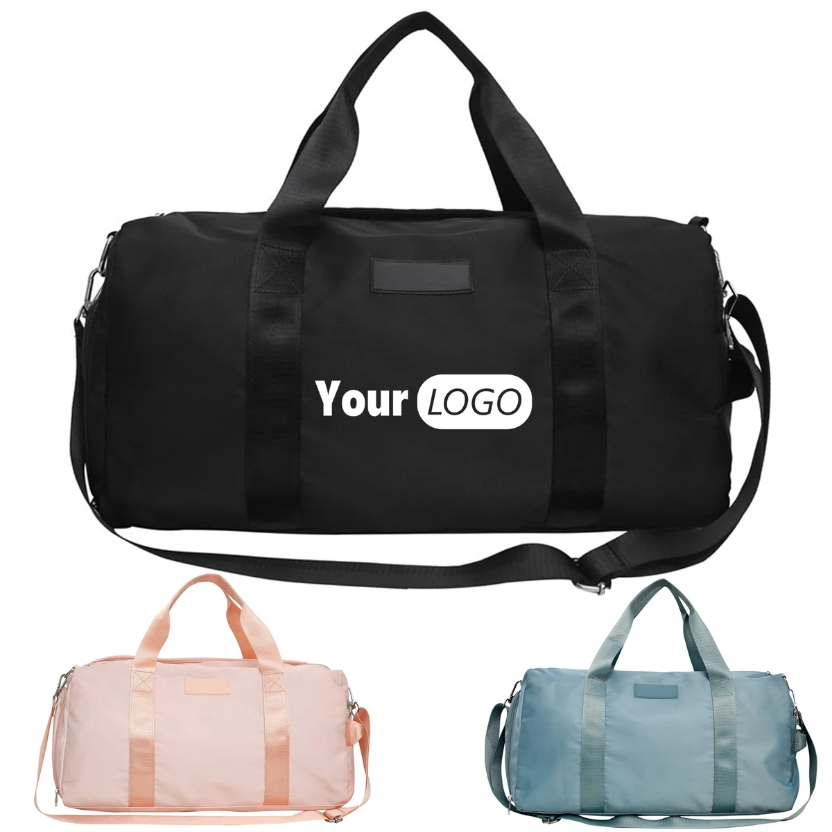 Nylon Travel Duffle Bag with Shoe Compartment & Wet Pocket 1