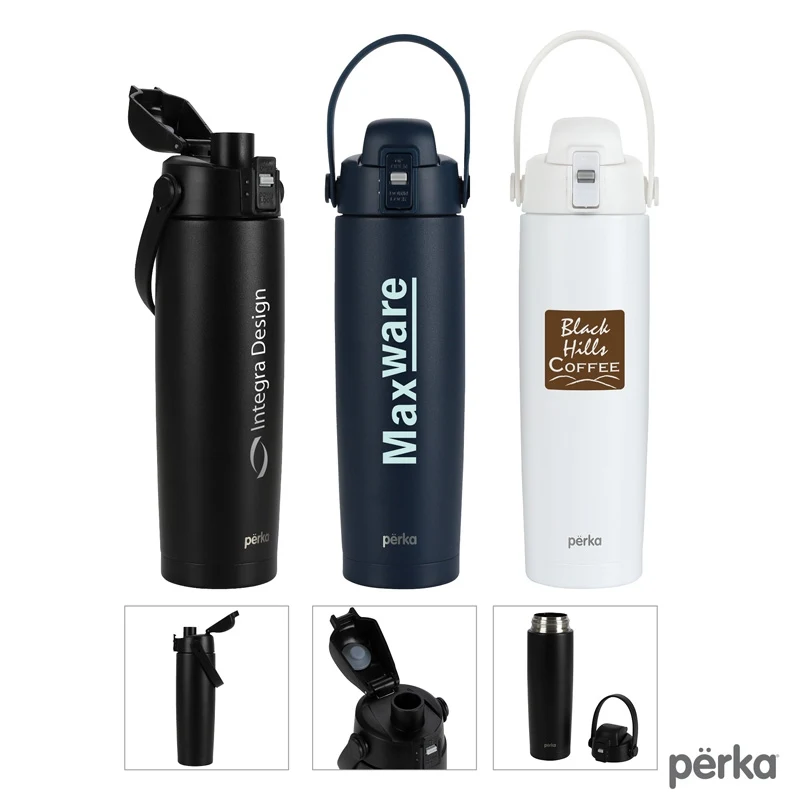 Perka® Lenker 20 oz. Double Wall, Recycled Stainless Steel Water Bottle 1