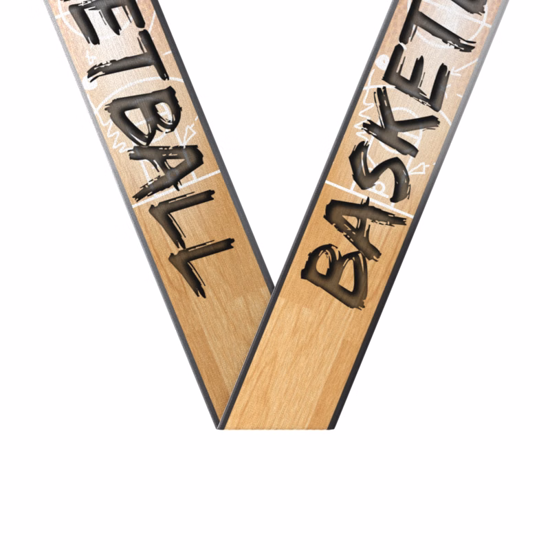 1-1/2" x 34" Sublimated Basketball Sewn Through Neckband