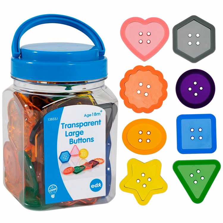 Large Transparent Button Counters - Assorted Colors
