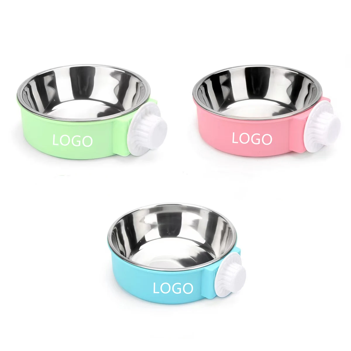 Removable Stainless Steel Hanging Pet Cage Bowl 1