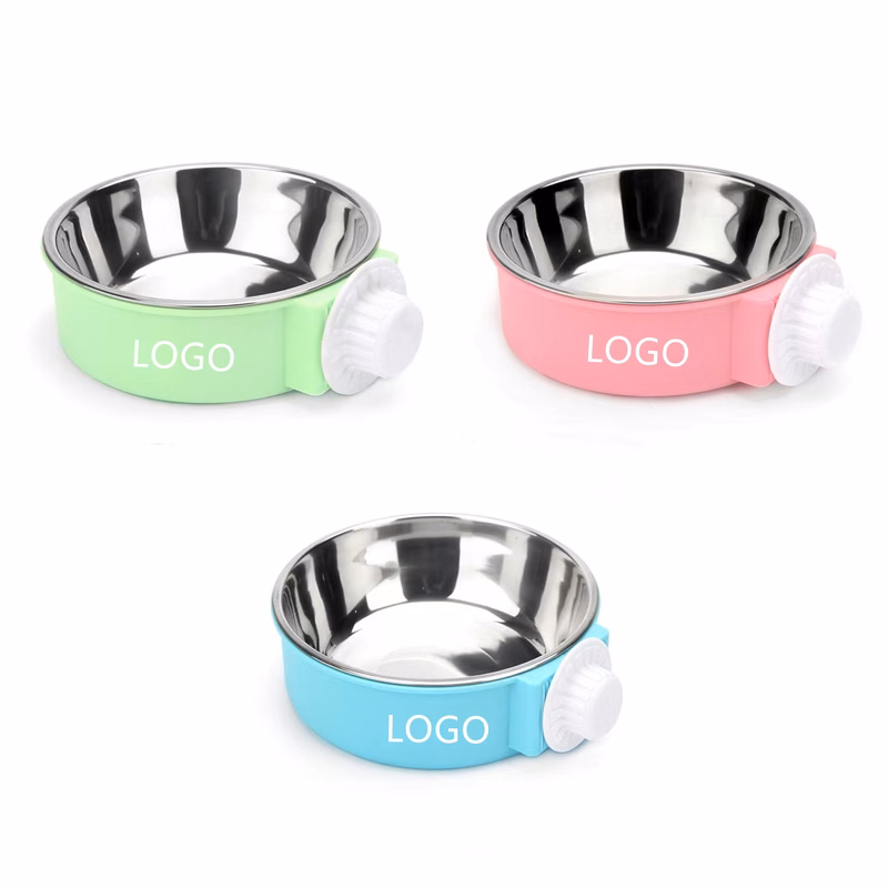 Removable Stainless Steel Hanging Pet Cage Bowl