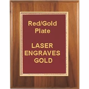 5" x 7" Cherry Finish Plaque with a Red Florentine Plate
