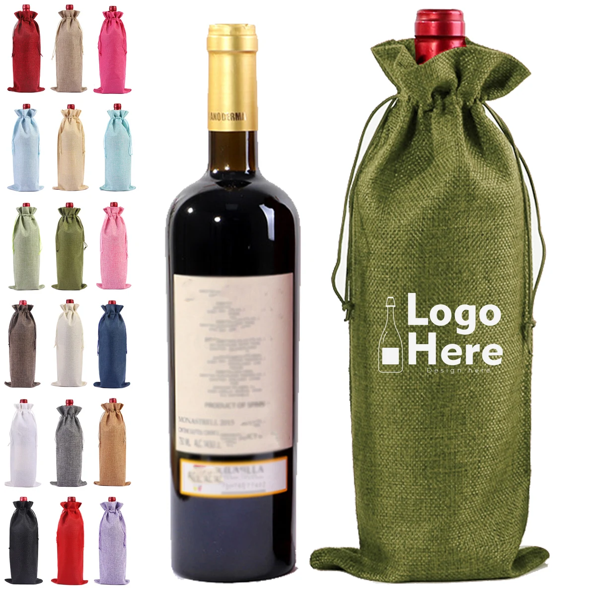Multi-Color Rustic Wine Bottle Bag 1