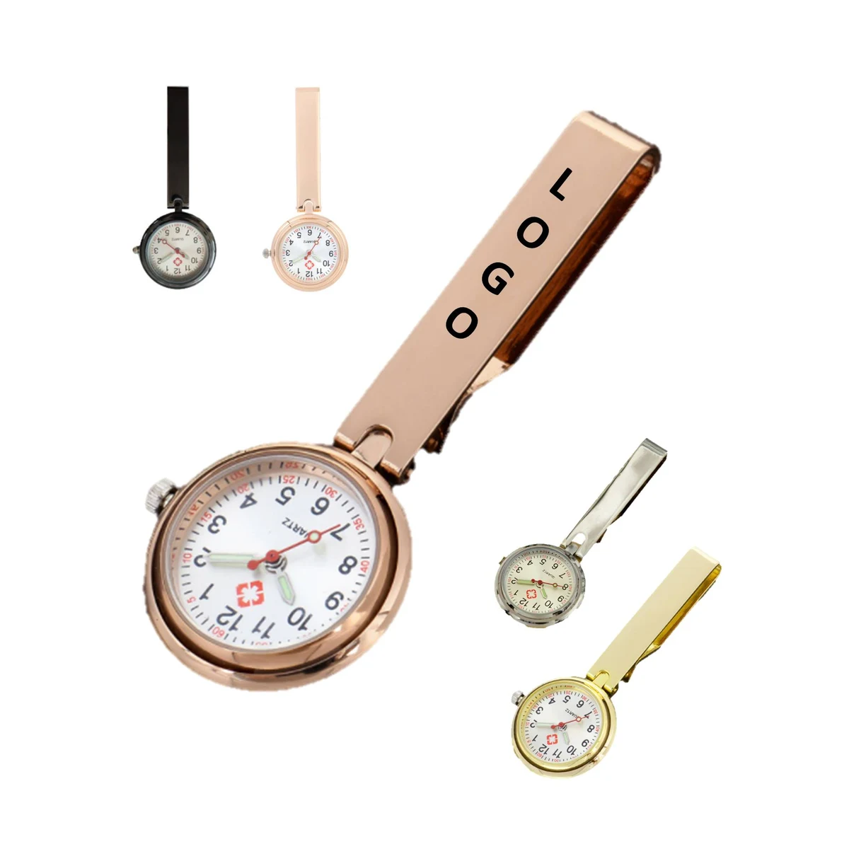 Medical Alloy Clip Nurse Chest Watch 1