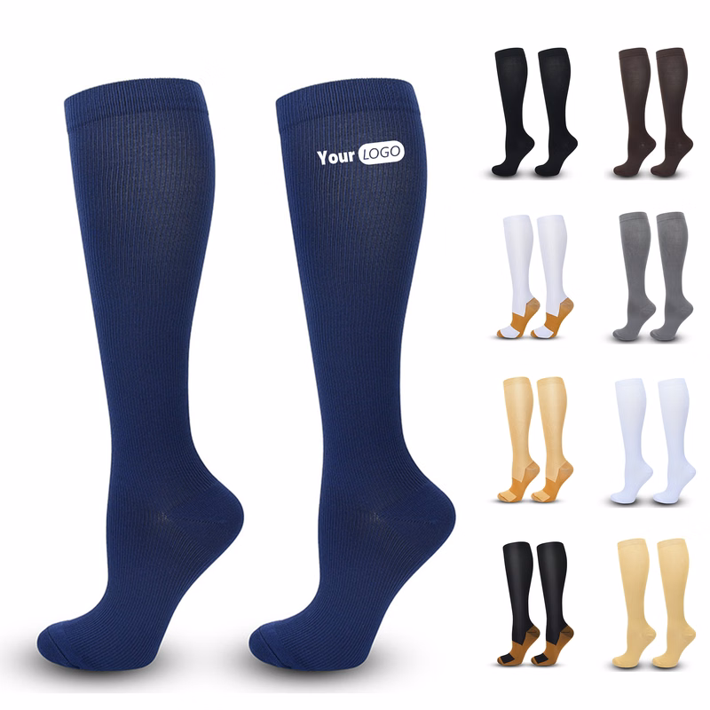 Spandex Solid Color Sports Pressure Socks