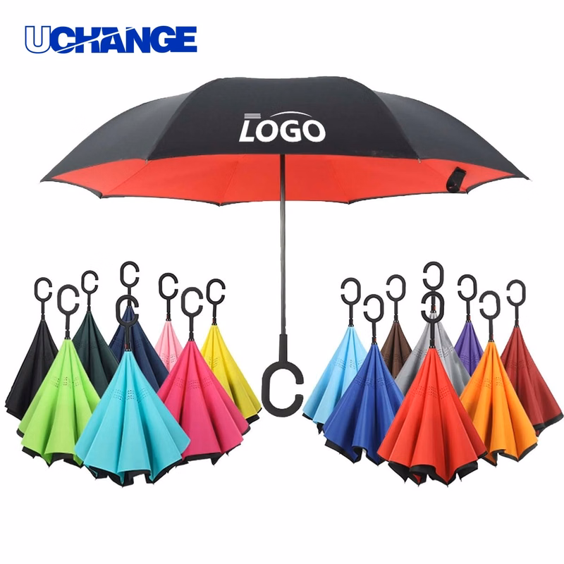 Shape Handle Double Layer Inverted Umbrella