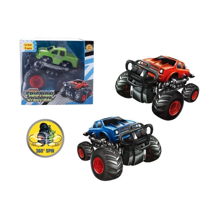 Friction Stunt Cars - Red Blue Green 5.3" 1