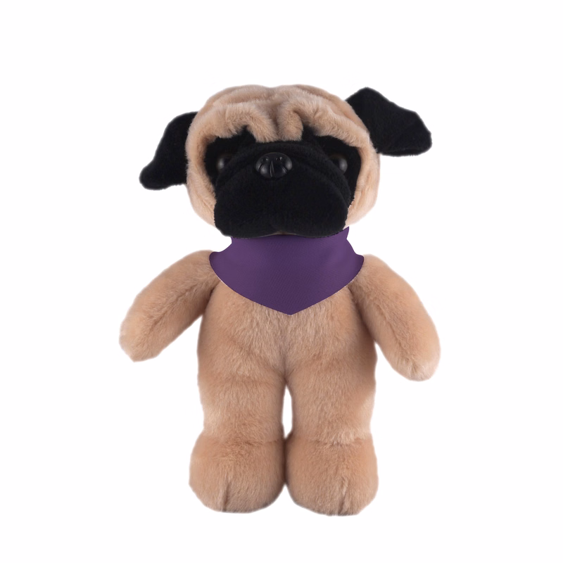Soft Plush Stuffed Pug with Bandana