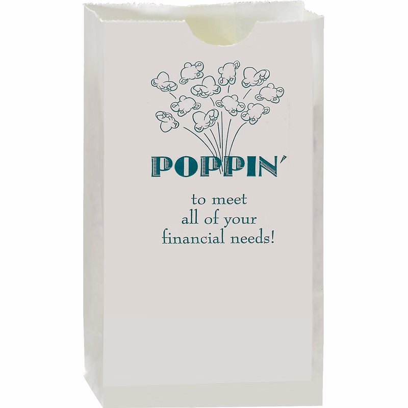 White Popcorn Bags - 4-1/4" x 2-3/8" x 7-3/4"