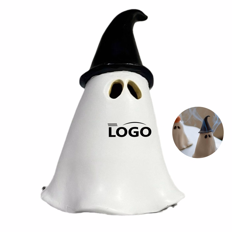 Scary Halloween incense burner with pumpkin and witch hat